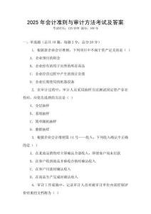 2025年會計準則與審計方法考試及答案