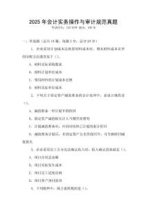 2025年會計實務操作與審計規范真題