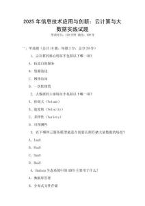 2025年信息技術應用與創新：云計算與大數據實踐試題