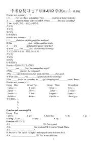 2026年人教版（2012）中考英語總復習學案++七年級下冊+Unit+11+-+Unit+12