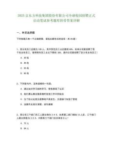 2025京東方科技集團(tuán)股份有限公司全球校園招聘正式啟動(dòng)筆試參考題庫(kù)附帶答案詳解