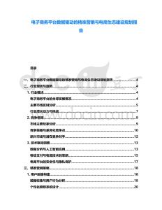 電子商務平臺數據驅動的精準營銷與電商生態建設規劃報告