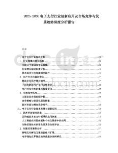 2025-2030電子支付行業(yè)創(chuàng)新應(yīng)用及市場(chǎng)競(jìng)爭(zhēng)與發(fā)展趨勢(shì)深度分析報(bào)告