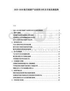 2025-2030航空旅游產業投資分析及市場發展趨勢