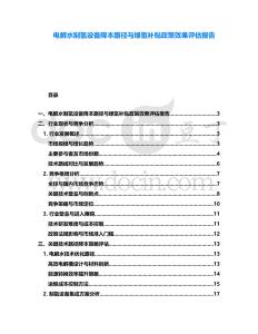 電解水制氫設備降本路徑與綠氫補貼政策效果評估報告