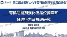 2025第二屆全國礦山化學(xué)品科技創(chuàng)新與應(yīng)用交流會(huì)：有機(jī)助磨劑強(qiáng)化低品位菱鎂礦分選行為及機(jī)理研究