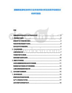 德國新能源電池材料行業(yè)市場(chǎng)供需分析及投資評(píng)估規(guī)劃分析研究報(bào)告