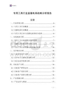 專用工具行業(yè)直播電商戰(zhàn)略分析報(bào)告