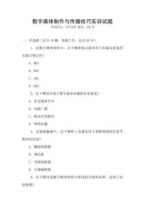 数字媒体制作与传播技巧实训试题
