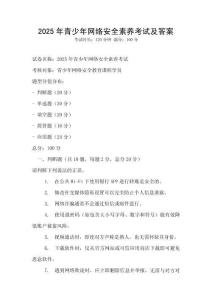 2025年青少年網(wǎng)絡安全素養(yǎng)考試及答案