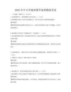 2026年中小學(xué)地理教學(xué)案例模擬考試