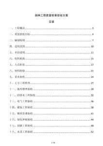 園林工程質量檢查驗收方案