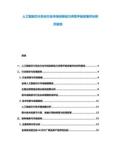 人工智能芯片優化行業市場創新動力供需平衡發展評議研究報告