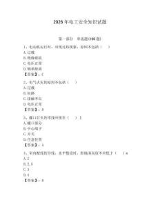 2026年電工安全知識(shí)試題附完整答案（奪冠系列）
