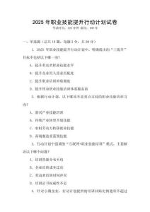 2025年職業(yè)技能提升行動(dòng)計(jì)劃試卷
