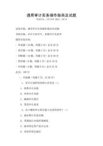 通用審計實務操作指南及試題