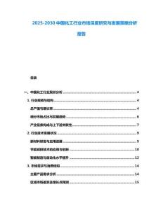 2025-2030中国化工行业市场深度研究与发展策略分析报告
