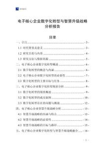 電子核心企業(yè)數(shù)字化轉(zhuǎn)型與智慧升級戰(zhàn)略分析報告
