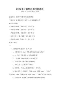 2025年計(jì)算機(jī)應(yīng)用技能試題