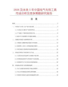 2026及未來(lái)5年中國(guó)電氣專用工具市場(chǎng)分析及競(jìng)爭(zhēng)策略研究報(bào)告