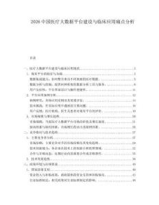 2026中國醫(yī)療大數(shù)據(jù)平臺建設(shè)與臨床應(yīng)用痛點分析
