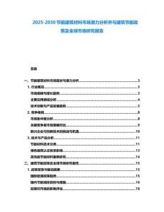 2025-2030節(jié)能建筑材料市場潛力分析并與建筑節(jié)能政策及全球市場研究報告