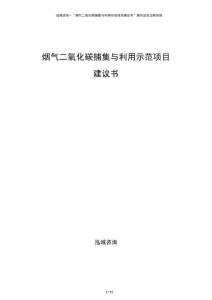 煙氣二氧化碳捕集與利用示范項目建議書