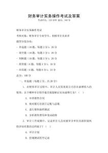財(cái)務(wù)審計(jì)實(shí)務(wù)操作考試及答案