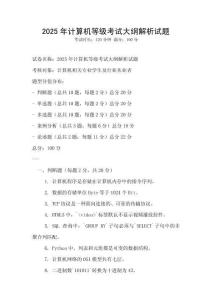 2025年計算機等級考試大綱解析試題