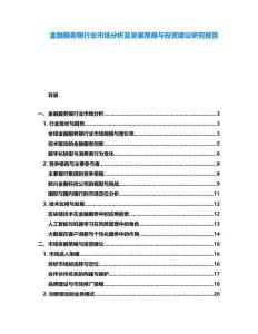 金融服務(wù)銀行業(yè)市場分析及發(fā)展策略與投資建議研究報告