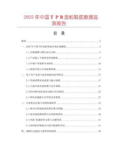 2025年中國(guó)ＴＰＲ造粒鞋底數(shù)據(jù)監(jiān)測(cè)報(bào)告