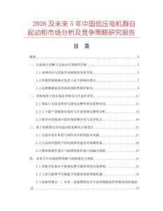 2026及未來5年中國低壓電機群自起動柜市場分析及競爭策略研究報告