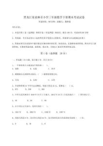 2025年黑龍江省虎林市小學三年級數學下冊期末考試試卷及完整答案詳解（各地真題）