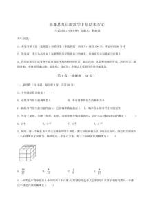 2024年豐都縣九年級數學上冊期末考試帶答案詳解AB卷