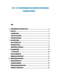2025-2030捷克機械制造行業(yè)供應鏈特點評估及智能化轉(zhuǎn)型規(guī)劃研究報告