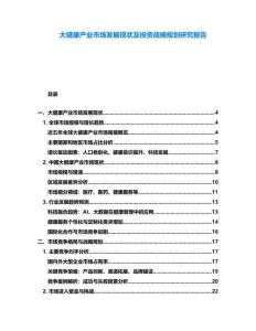 大健康產(chǎn)業(yè)市場(chǎng)發(fā)展現(xiàn)狀及投資戰(zhàn)略規(guī)劃研究報(bào)告