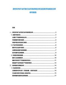 津巴布韋礦業(yè)開發(fā)行業(yè)市場供需分析及投資評(píng)估規(guī)劃分析研究報(bào)告