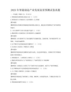 2025年智能制造產業發展前景預測試卷真題