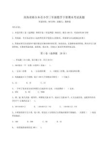 2026年度青海省格尔木市小学三年级数学下册期末考试真题完美版附答案详解