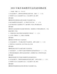 2025年城乡基础教育信息化建设测试卷