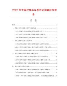2025年中國改裝車車身市場調查研究報告