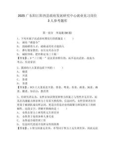 2025廣東陽(yáng)江陽(yáng)西縣政府發(fā)展研究中心就業(yè)見(jiàn)習(xí)崗位3人參考題庫(kù)及答案詳解（精選題）