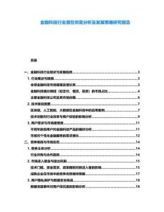 金融科技行業潛在供需分析及發展策略研究報告