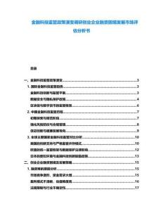 金融科技監管政策演變調研創業企業融資困境發展市場評估分析書