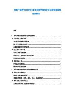 房地產(chǎn)服務(wù)中介機(jī)構(gòu)行業(yè)市場(chǎng)競(jìng)爭(zhēng)格局分析運(yùn)營(yíng)管理發(fā)展評(píng)估報(bào)告