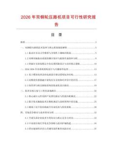 2026年雙鋼輪壓路機項目可行性研究報告