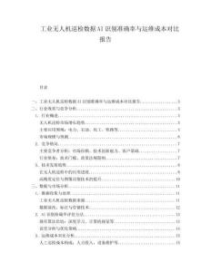 工業(yè)無人機巡檢數(shù)據(jù)AI識別準(zhǔn)確率與運維成本對比報告