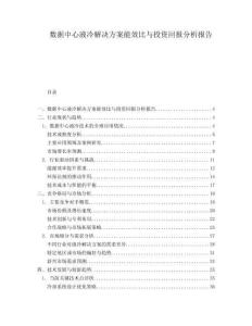 數據中心液冷解決方案能效比與投資回報分析報告