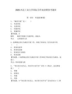 2025西北工業(yè)大學(xué)國際合作處招聘參考題庫含答案詳解（奪分金卷）