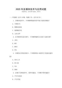 2025年多媒体技术与应用试题
